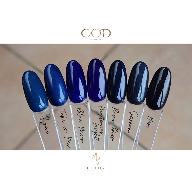 Nuancier de tips fait avec le My Color Mysterious Night