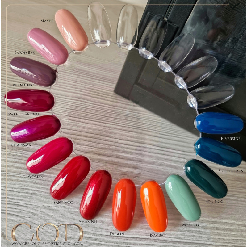 Nuancier fait avec le Gel couleur Good Bye