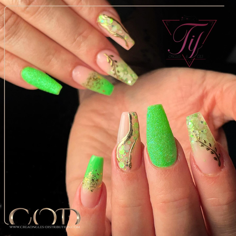 Square fait avec les Glitter Néon Green