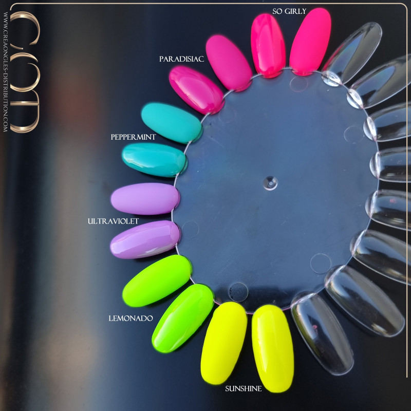 Nuancier fait avec le Gel couleur Ultraviolet