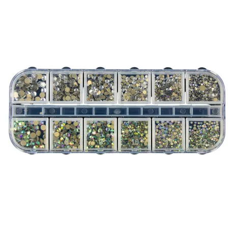 Mix Strass Crystal/ AB fond blanc