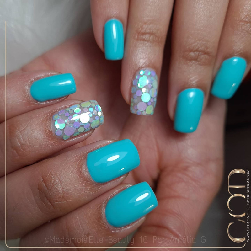 Square court avec Mix Pastel Blue