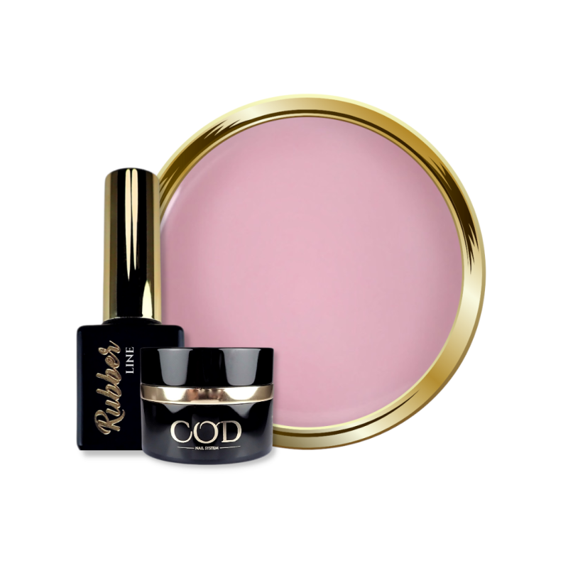 Pot, flacon et pastille de Rubber Base Candy Rose