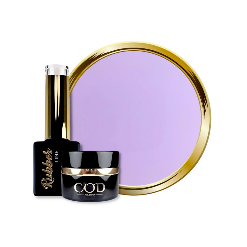 Pot, flacon et pastille de Rubber Base Pastel Violet