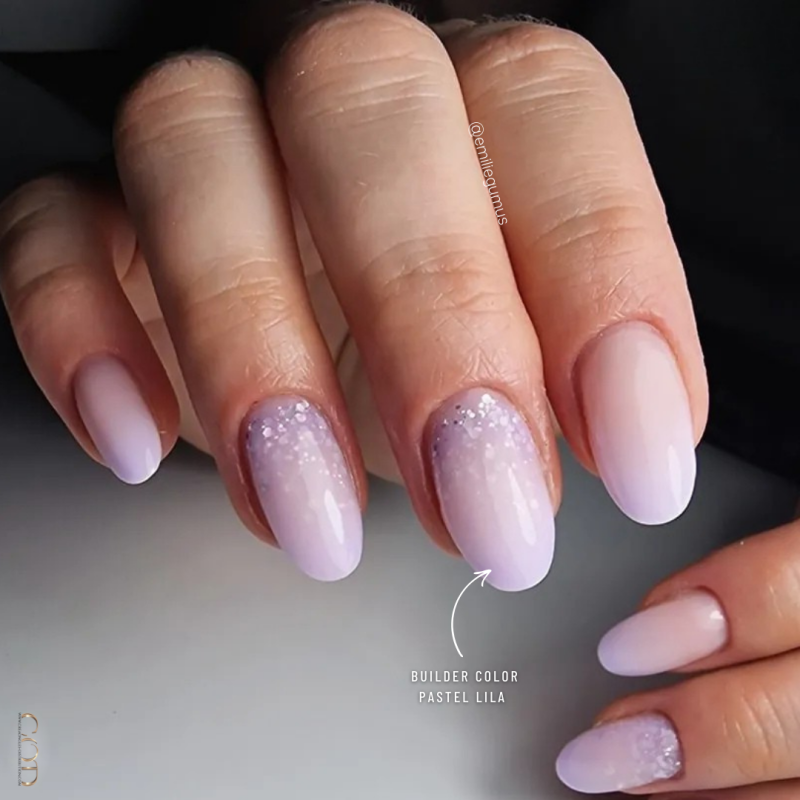 Pose ongles avec le Builder Color Pastel Lila