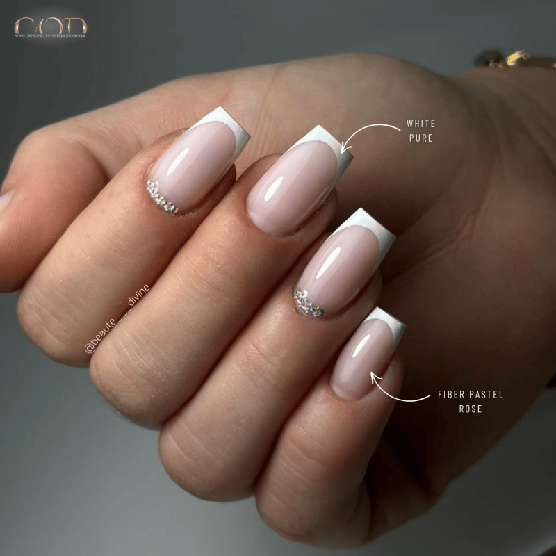 Pose avec le Fiber Pastel Rose et french avec le White Pure
