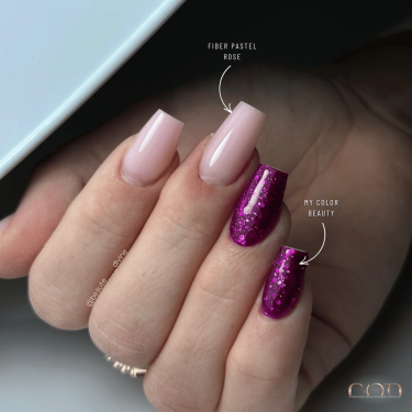Pose coffin avec le Fiber Pastel Rose et le My Color Beauty de la Collection Hypnotic
