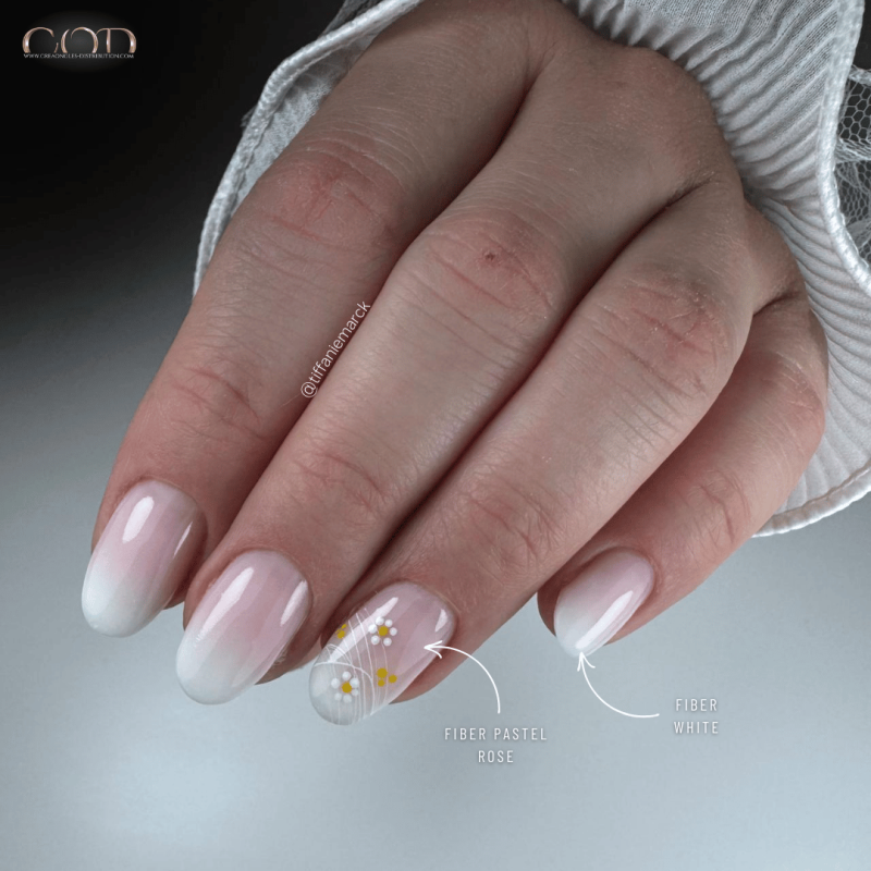 Pose babyboomer avec le Fiber White et Pastel Rose