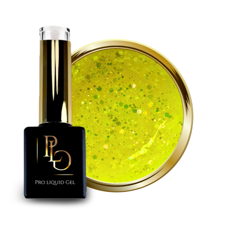 Pastille et flacon Pro Liquid Gel Shimmer Neon Yellow