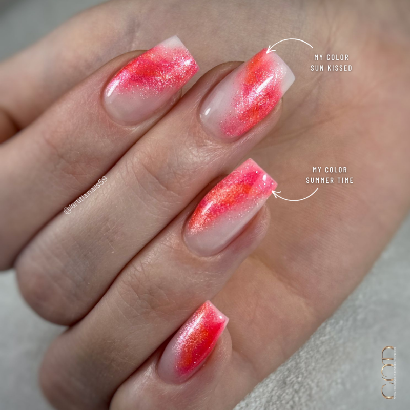 Pose d'ongles avec vsp summer time - Rainbow Collection