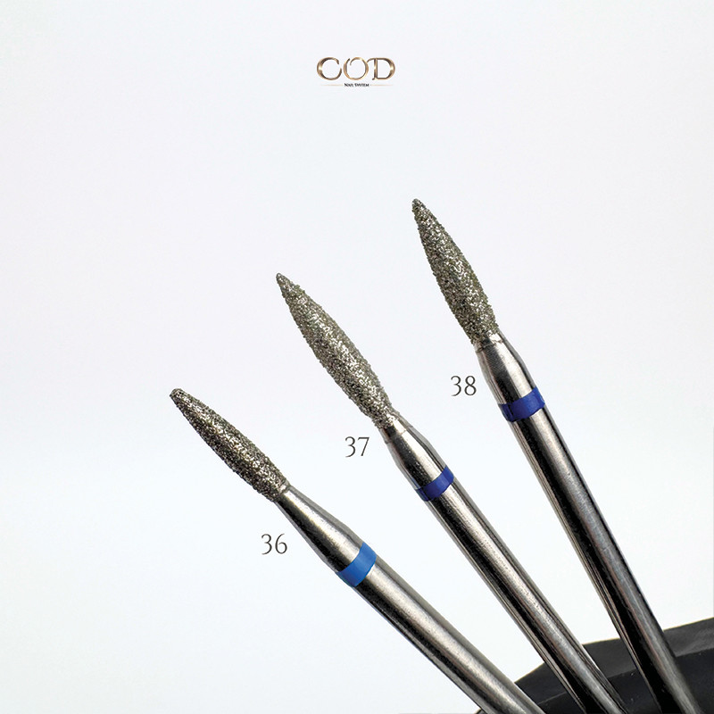 Comparatif de taille dont l'Embout diamant N°36