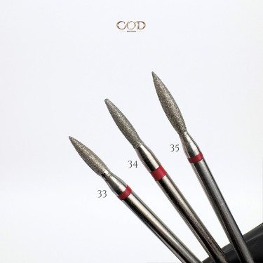 Comparatif de taille dont l'Embout diamant N°33