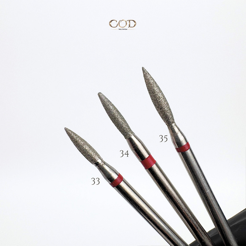 Comparatif de taille dont l'Embout diamant N°33