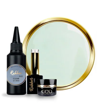 Pot, flacon, pastille et recharge de Rubber Base Clear