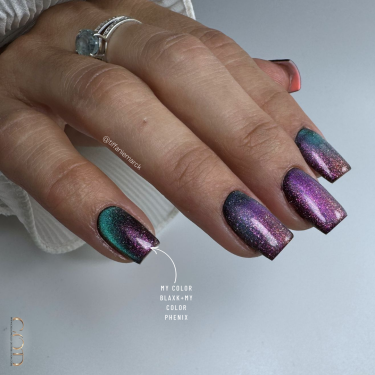 pose salon forme carré avec le my color Cat Eye phenix