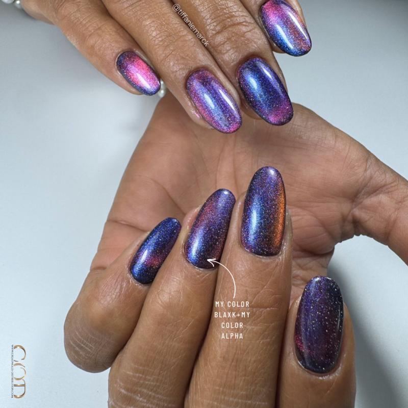 Pose salon forme arrondi avec le My Color cat eye Alpha
