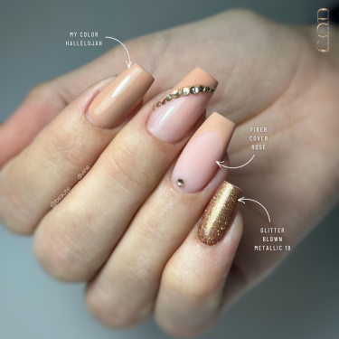 Pose coffin avec le My Color Hallelujah, le Fiber Cover Rose et le Glitter Blown Metallic 18