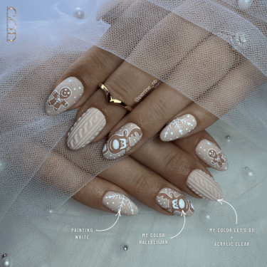 Pose en amandes de Noël avec le My Color Hallelujah et Let's Go et l'Acrylic Clear