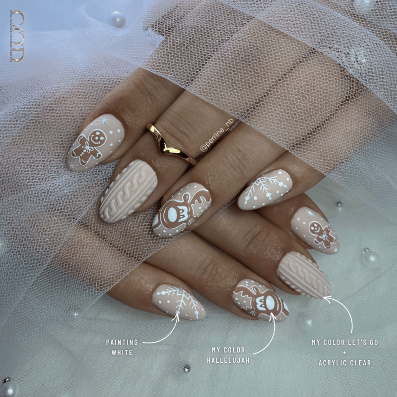 Pose en amandes de Noël avec le My Color Hallelujah et Let's Go et l'Acrylic Clear