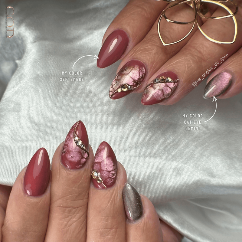 Pose en amande avec le My Color Septembre et Cat Eye Gemini