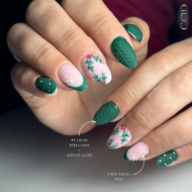 Pose amandes avec le My Color Rebellious et le Fiber Pastel Rose