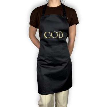 Tablier noir COD porté