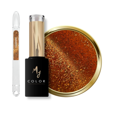 Tips, flacon et pastille du My Color Cat Eye Caramel