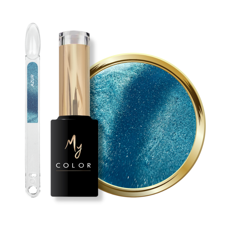 Tips, flacon et pastille du My Color Cat Eye Azur