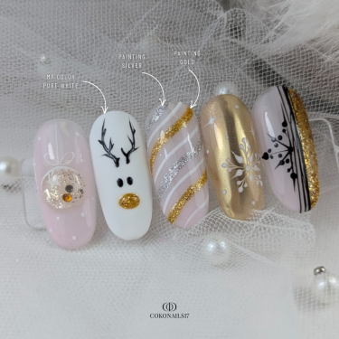 Capsules d'ongles de Noël avec le My Color Pure White