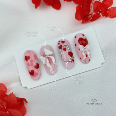 Capsules de Saint Valentin avec noeud en 3D Gel White