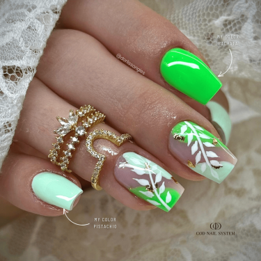 Pose carrée avec le My Color Pistachio et Bachata