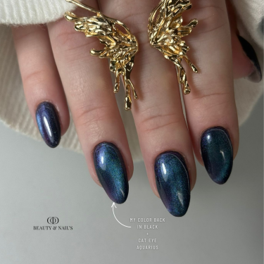 Pose en amandes avec le My Color Cat Eye Aquarius et Back In Black