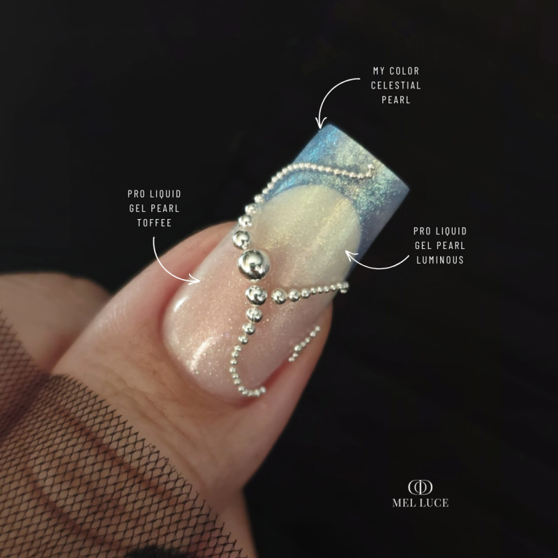 Pose d'ongles carrée avec le My Color Celestial Pearl