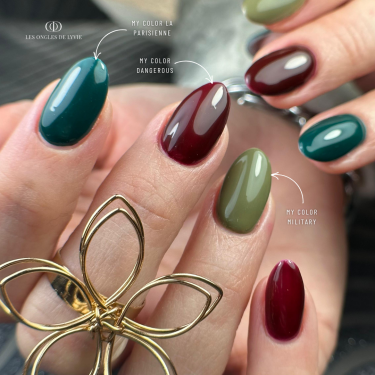 Pose en amandes avec le My Color Dangerous, bordeaux foncé