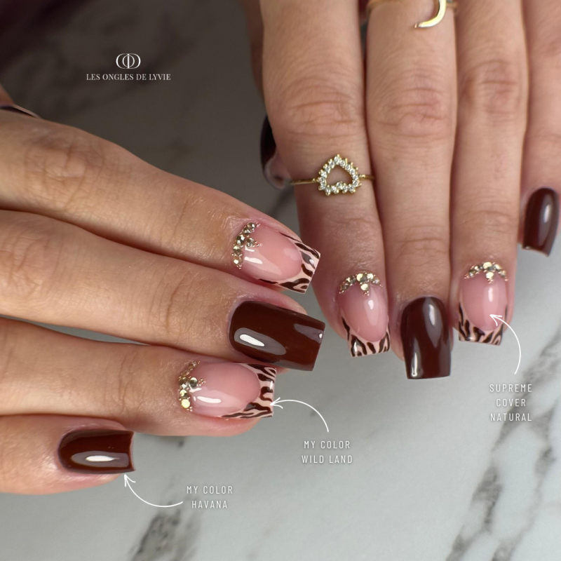 Pose carrée avec le My Color Havana, marron chocolat