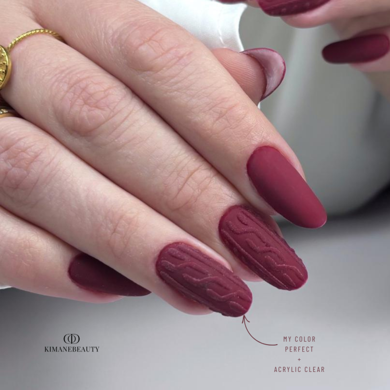 Pose en amande avec le My Color Perfect, bordeaux cerise