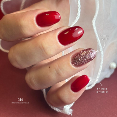 Pose ovale avec le My Color Jewelry, rose gold pailleté