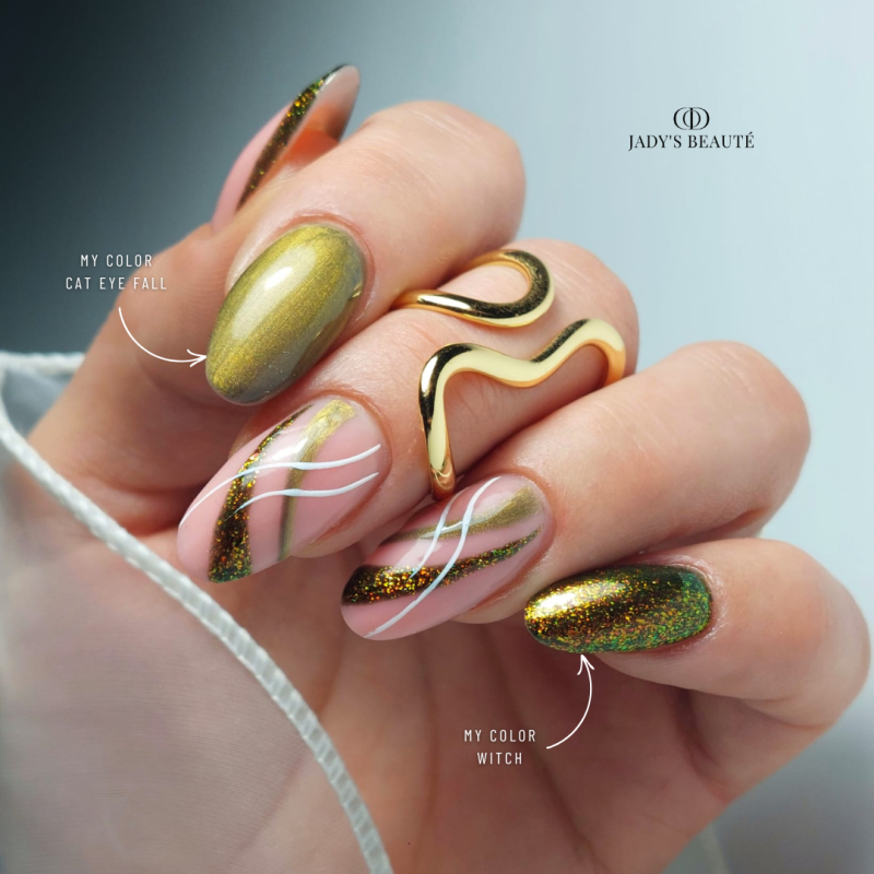 Pose en amandes avec le My Color Cat Eye Fall, vert ambré