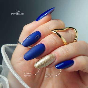 Pose en amandes avec le My Color Mermaid, doré diamanté