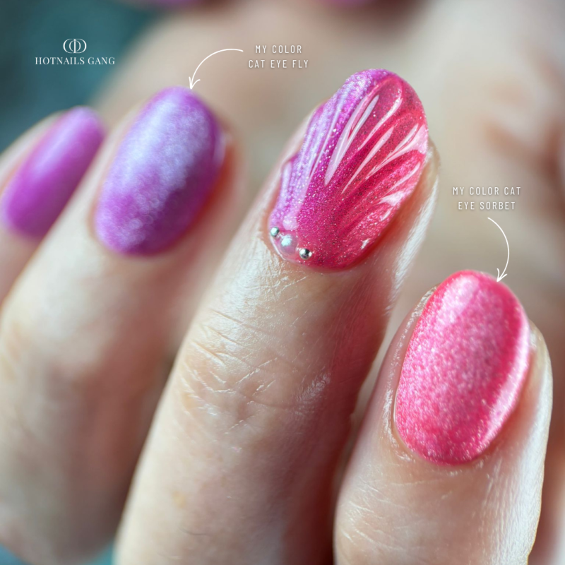 Pose d'ongles ovale avec le My Color Cat Eye Sorbet