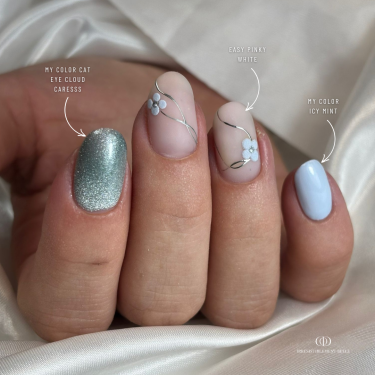 Pose d'ongles ovale avec le My Color Icy Mint
