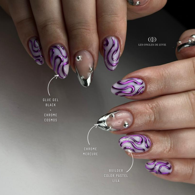 Pose en amande avec le Chrome Cosmos et Mercure