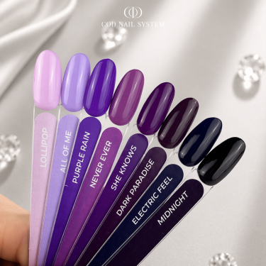 nuancier violet vernis semi permanent COD Nail System