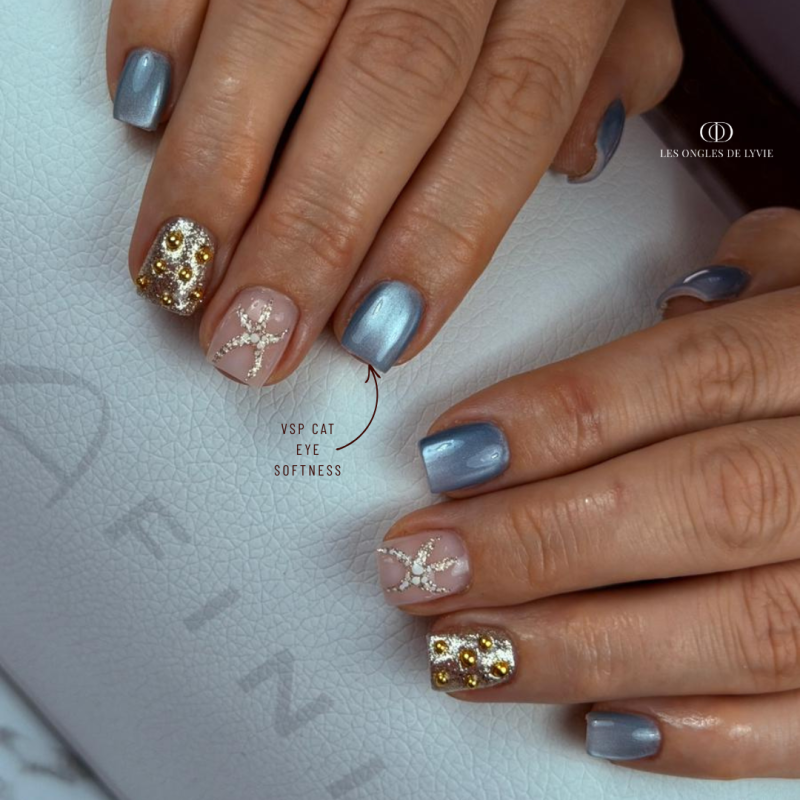 Pose carrée avec le VSP Cat Eye Softness bleu