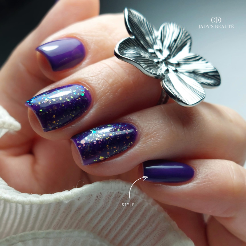 ongle en gel couleur prune