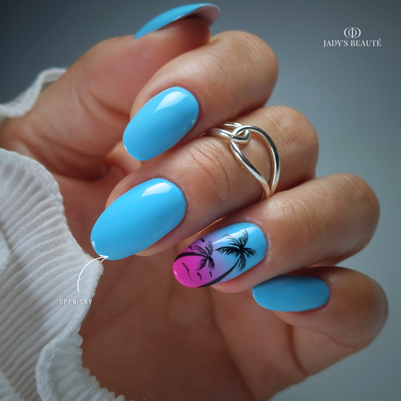 pose estivale bleu et rose