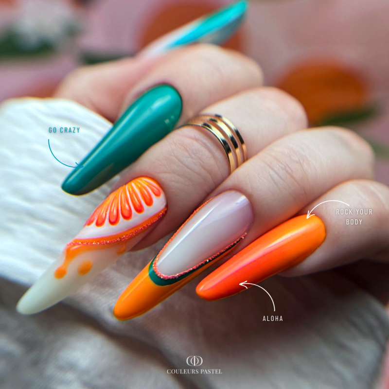 pose amande russe nail art acidulé