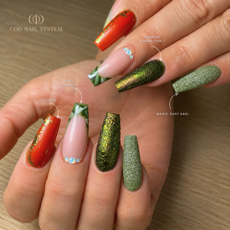pose ongle effet crocodile