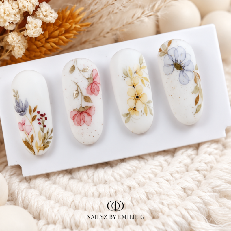 idée nail art aquarelle