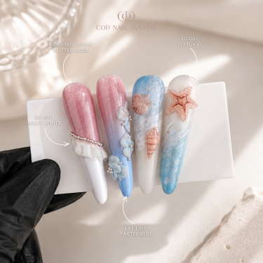 idée nail art coquillage et mer
